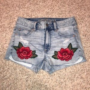 American Eagle shorts, flower embroidered